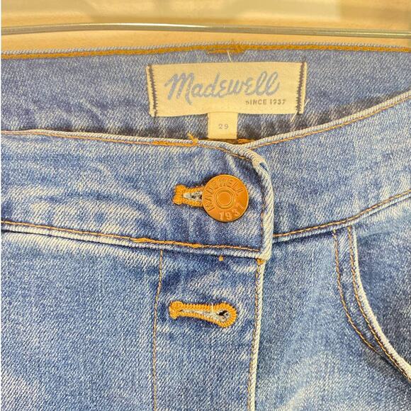 Madewell Denim Medium Wash Asymetrical Button Up Skirt 29 us - Picture 6 of 7